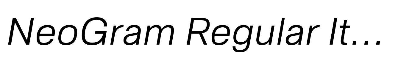 NeoGram Regular Italic